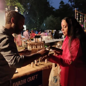 Ila Arun loving our range of Pure Essential oils at an event